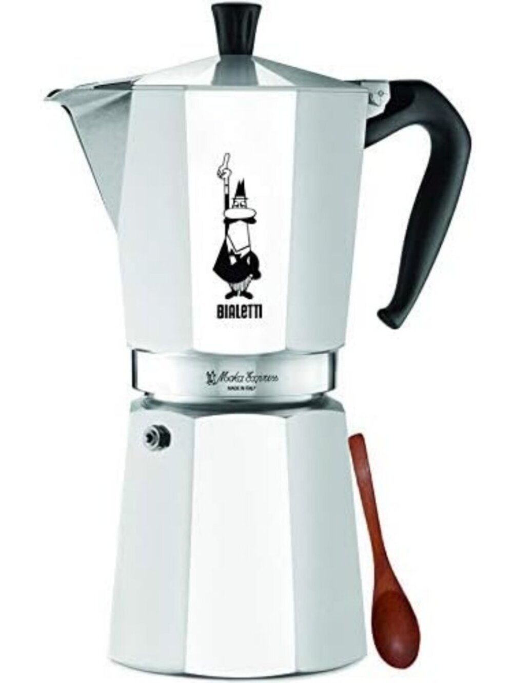 12-Cup Espresso Maker Set with Wooden Stirring Spoon | Moka Pot & Accessories